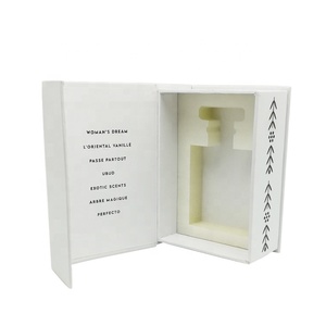 Magnetic CBD essential oil bottle cardboard boxes white foam velvet frankincense paper packaging gift box for perfume bottles