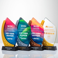 Nouveau trophée créatif en cristal, impression couleur personnalisée, gravure laser, médaille haut de gamme durable, boîte cadeau gravée gratuitement
