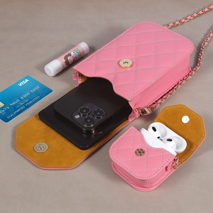 Japanese Korean Styles Woman Puffer Crossbody PU Phone Pouch Travel Shoulder <strong>Bag</strong> for <strong>Smartphones</strong> Below 6.5 Inches iPhone Samsung - Product Image 5