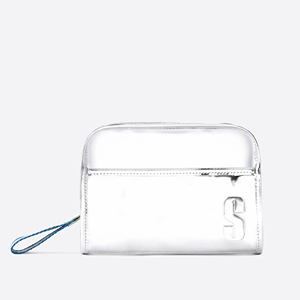 Pochette à maquillage argentée métallisée, trousse de toilette portable pour retouches quotidiennes et voyages - Product Image 2