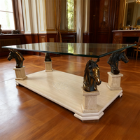 Table basse moderne en bronze coulé antique grandeur nature avec figurine de cheval et design 3D pour la décoration intérieure