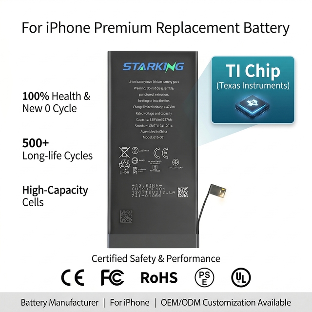 OEM Lion Rechargeable Li-ion Polymer Battery Replacement Tool Kit for 11/12/13mini/14 Pro Max Black in Stock