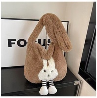 Sac bandoulière en peluche pour femme, nouvelle collection haut de gamme, tendance automne/hiver, fermeture magnétique, motif dessin animé, avec empiècements