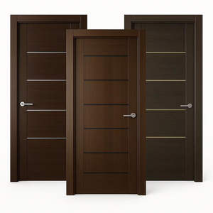 Portes intérieures en bois plaqué MDF modernes, finition en mélamine PVC imperméable, porte de salon au design dernier cri - Product Image 1