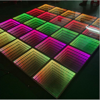 Fourniture d'usine Extérieur Illuminé Sans Fil Magnétique Abyss Infinity 3D Miroir Interactif Led Dance Floors Pour Bar KTV T Show