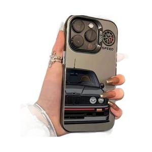 Nuova <span class=keywords><strong>Cover</strong></span> per <span class=keywords><strong>iPhone</strong></span> 16 15 <span class=keywords><strong>Pro</strong></span> <span class=keywords><strong>Max</strong></span> 14 13 12 <span class=keywords><strong>11</strong></span> IMD <span class=keywords><strong>Trasparente</strong></span> Antiurto, Design Trendy Cool con Auto Argento, per Ragazzi e Uomini - Product Image 6
