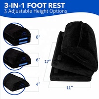 Repose-pieds ergonomique pour sous le bureau au travail, repose-pieds en mousse à mémoire de forme avec poche de pieds chaude et confortable, repose-pieds de pédicure à 3 hauteurs