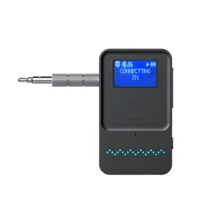 AGETUNR-Adaptador de audio J31 manos libres, Bluetooth 5,3, con micrófono, pantalla LCD, enlace Dual, Conector de 3,5mm, receptor Aux, transmisor 2 en 1