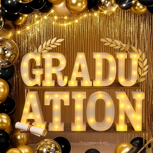 Lettere Luminose LED Personalizzate per Laurea, <span class=keywords><strong>Alfabeto</strong></span> con Lampadine per Festa di Laurea 2026, Decorazione Scolastica - Product Image 2