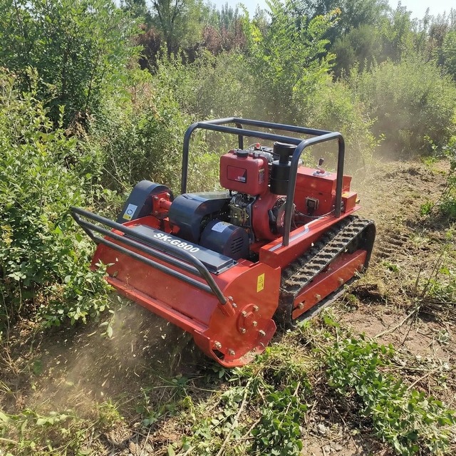 3-in-1 Remote Control Single Cylinder Lawn Mower with 800mm Cutting Height Lawn Trimming Brush & Clearing Micro Tillage Machine
