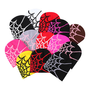 Wholesale Designer Jacquard Spider <strong>Beanie</strong> <strong>Winter</strong> Warm Hat Y2k Pattern Style <strong>Beanie</strong> Cap Fashion <strong>All</strong> <strong>Over</strong> Print Spider Web <strong>Beanie</strong> - Product Image 1
