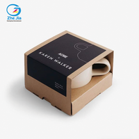 Boîtes en verre personnalisées en carton ondulé pour l'expédition de tasses, boîtes de présentation avec fenêtre ouverte, boîtes à gobelets, emballage cadeau pour articles de boisson