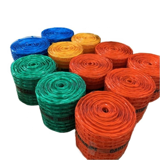 EU Standard Buried Cables Wires Lines Safety HDPE Plastic Marker Tracing Caution Netting Underground Warning Tape Mesh
