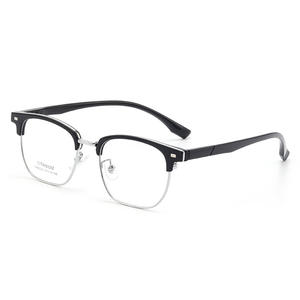 Montures de lunettes unisexes carrées demi-cerclées en titane léger avec verres en résine, fabriquées à Danyang 2023 - Product Image 1