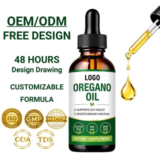 OEM Oregano Oil Liquid Supplement Custom Formula Immune Wellness Drops Bulk Supply Manufacturer