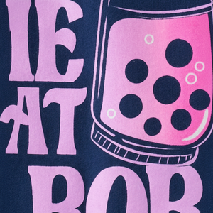 Camiseta gráfica azul para mujer, patrón de Animal Boba bonito, algodón transpirable, punto acanalado, cuello redondo, manga larga, etiqueta sin etiqueta, ajustado para verano - Product Image 1