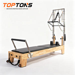 <span class=keywords><strong>Reformer</strong></span> de Pilates Profesional TOPTONS de Madera de Roble con Torre, Equipo de Pilates Personalizado OEM con Certificación CE para Gimnasio en Casa o Estudio - Product Image 1