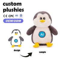 Peluche pingouin IA de conversation intelligente, machine d'éveil IA, poupée apaisante, jouets d'usine, vente en gros de jouets personnalisés