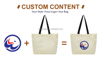 Sac fourre-tout en coton durable imprimé de logo personnalisé sac de plage moyen promotionnel pour un usage quotidien stockage recyclable publicité en toile