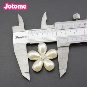 30 mm Perle Fleur Bouton Pression De Luxe Invitation De Mariage Décoration En Alliage De Zinc Métal Placage Techniques - Product Image 4