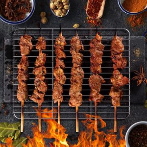 Hot Dog Grill Panier Clip Brosse avec 6 Saucisses En Acier Inoxydable Amovible Résistant À La Chaleur Manche En Bois <span class=keywords><strong>Barbecue</strong></span> Maille Clip - Product Image 4