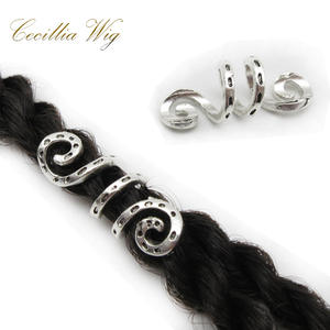 Perles et clips vintage argentés réglables pour tresses vikings, dreadlocks, barbes et accessoires capillaires - Product Image 2