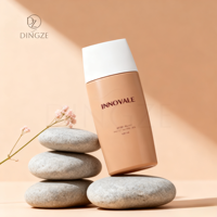 Flacon Mini Oval en PP/PE de 30 ml/50 ml avec Bouchon à Vis et Buse, Vide, Imprimé UV, pour Emballage Cosmétique et Soins de la Peau