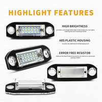 Éclairage de plaque d'immatriculation LED pour Volvo, blanc naturel, 12V, ensemble de remplacement pour S80 V50 V60 V70 C70 S40