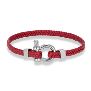 <span class=keywords><strong>Bracciale</strong></span> in Vera Pelle Intrecciata alla Moda con Chiusura a U in Acciaio Inossidabile per <span class=keywords><strong>Uomo</strong></span> - Product Image 2