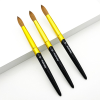 Fourniture d'ongles professionnelle 14 16 18 Kolinsky acrylique brosse à ongles moelleux Sable cheveux Nail Art outils trempage PowderLiner brosses