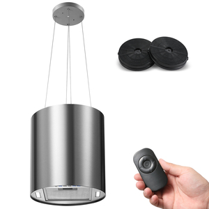 SNDOAS Hotte aspirante îlot à circulation d'air avec filtre à charbon actif, 35 cm, 3 niveaux, 5 minutes de temporisation, éclairage LED - Product Image 1