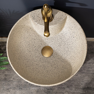 Lavabo <span class=keywords><strong>colonne</strong></span> monotrou sur pied intégré moderne et minimaliste en céramique pour cour, balcon, toilettes - Product Image 3