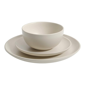 Ensemble de vaisselle en mélamine beige nordique personnalisé pour restaurant, série bord blanc, pour fêtes et événements - Product Image 3