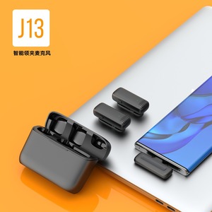 J13 Lavalier <b>Microphone</b> <b>Wireless</b> One To Two With Digital Display Charging Case For Live Streaming Recording - Product Image 3