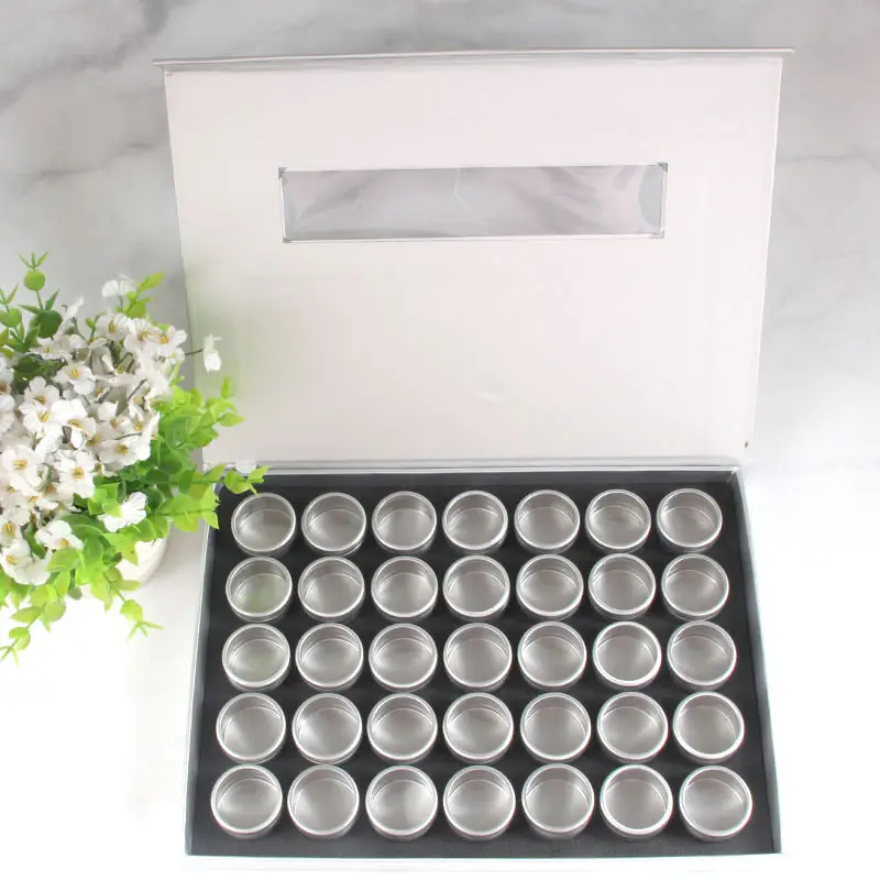 TSZS Wholesale Nail Storage Box Independent Aluminum Nail Art Empty Storage 35 Grid/ set Nail Decorations Box