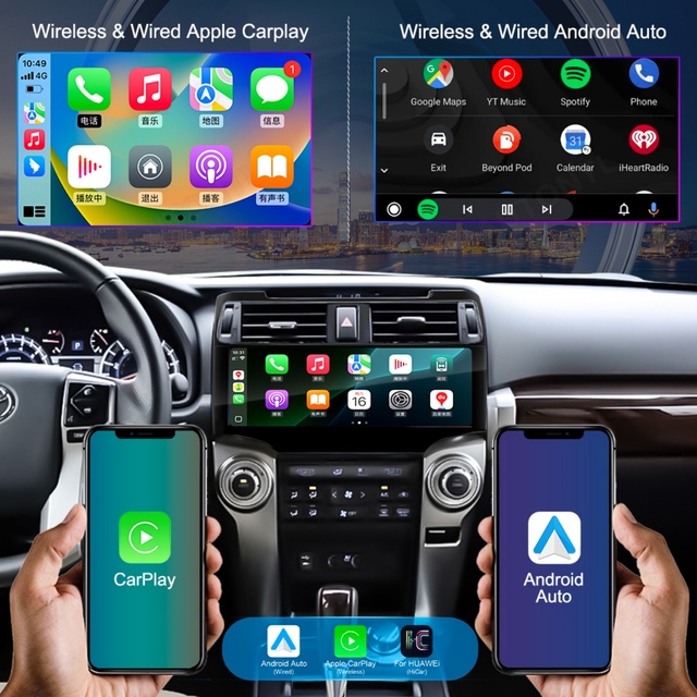 Navihua 12.3" Android Auto System Audio Head Unit for Toyota 4Runner 2010-2022 Multimedia Stereo GPS CarPlay