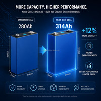 Nueva Celda de Batería LiFePO4 de Grado A, 3.2V 314Ah, Celda Prismática de Fosfato de Hierro y Litio para Sistema de Almacenamiento Solar de 48V ESS, Más de 6000 Ciclos