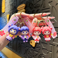 Porte-clés en caoutchouc souple et PVC faits à la main, écologiques, mignons, pour couples, avec design 2D/3D, cadeau créatif pour la Saint-Valentin, vente chaude