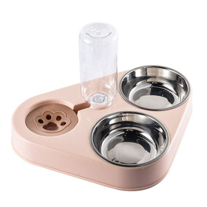 Cuenco doble para mascotas, sin derrames, cuenco de agua para perros y gatos, sin boca húmeda, barba húmeda, bebida automática para evitar derrames, comida para perros y gatos, cuenco para mascotas - Product Image 6