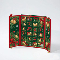 Coffret cadeau surprise de Noël pour enfants avec emballage pliable à plat, design de dessin animé, papier couché, impression offset