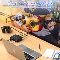 Antarmuka Audio Profesional XLR Eksternal Termurah 24bit 192kHz Peralatan Studio Rekaman Kartu Suara USB Antarmuka Audio