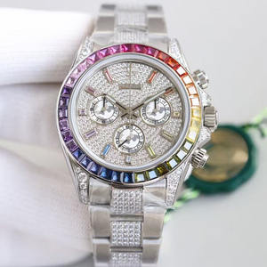 Montre mécanique de luxe de haute qualité en moissanite, 41 mm, cadran à aiguilles en cristal saphir, design tendance, unisexe - Product Image 1