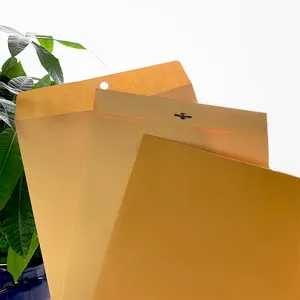 Envelope de papel kraft A4 personalizado, adesivo com selo e certificado, saco de papel secreto para escrita de cartas e e-mails, para convite