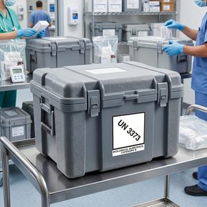 Etiqueta Autoadhesiva de Vinilo UN3373 para Substancias Biológicas Categoría B, Etiqueta de Envío, Señal de Advertencia Médica, Rollo de Papel para Calcomanías de Seguridad - Product Image 2