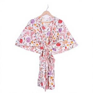 Nuevo Vestido Kaftan Corto sin Mangas con Cuello en V, de Algodón Floral Natural y Ecológico, para Mujer, Ideal para la Playa o como Vestido de Dama de Honor - Product Image 1