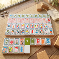Tuiles de Mahjong de style américain, thème Mahjong, ensemble de 160 tuiles en acrylique de luxe sur 4 niveaux - Portables et durables pour le divertissement