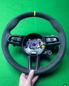 Volant en cuir noir adapté aux Por-<span class=keywords><strong>sc</strong></span>-hes Panamera Cayenne Macan Taycan Cayman Boxster Carrera997 <span class=keywords><strong>911</strong></span> 991 718 996 987 - Product Image 3