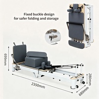 Reformer Plegable de Aleación de Aluminio al por Mayor con Caja Reformer, Correa para Pies y Extensor de Plataforma Acolchado para Entrenamientos de Pilates en Casa