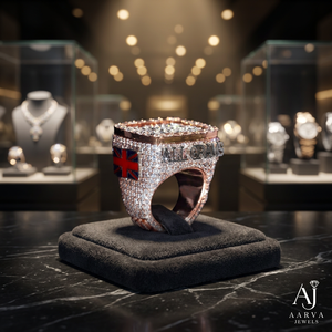 <b>Rose</b> <b>Gold</b> Color Rhodium Plated Moissanite Wedding <b>Ring</b> Square Halo Prong Set Hip Hop Band for <b>Men</b> Gift - Product Image 4