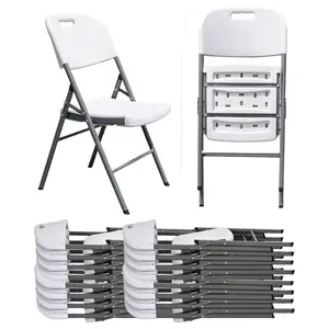 Location d'usine de chaises pliables bon marché abordables pour réunion en plein air en plastique garden party pliables blanches